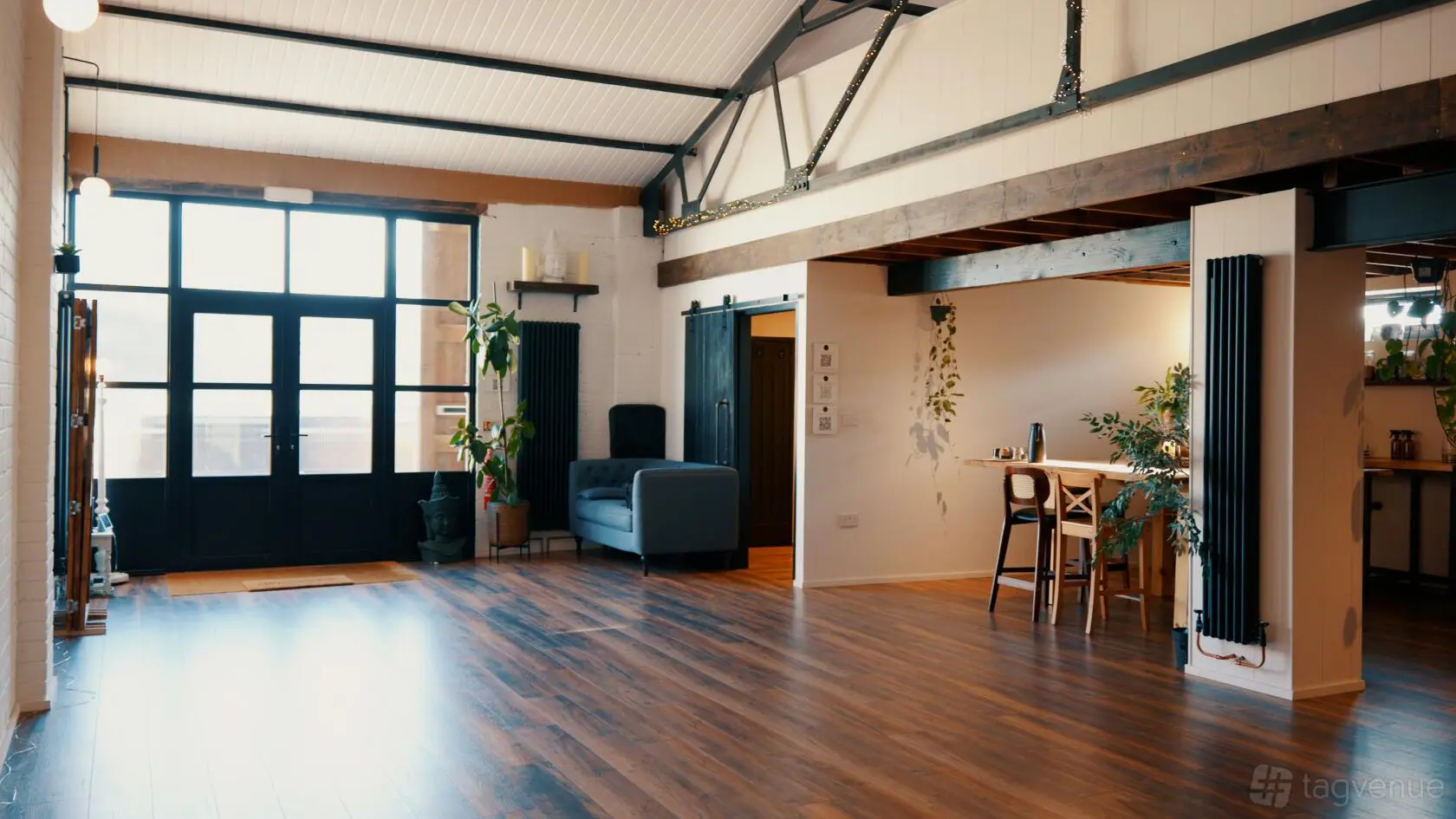 Wide view across the open ground floor of The Space