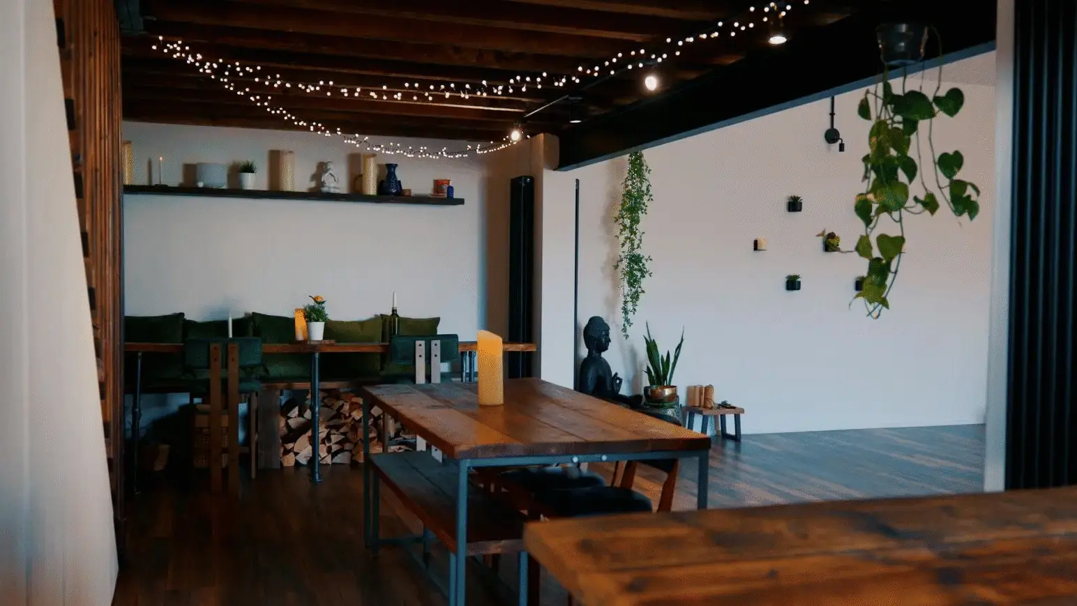 Atmospheric evening view of the main room
